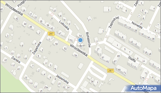 Lubsko, Wrocławska, 55, mapa Lubsko