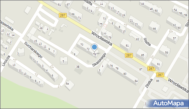 Lubsko, Wrocławska, 74, mapa Lubsko