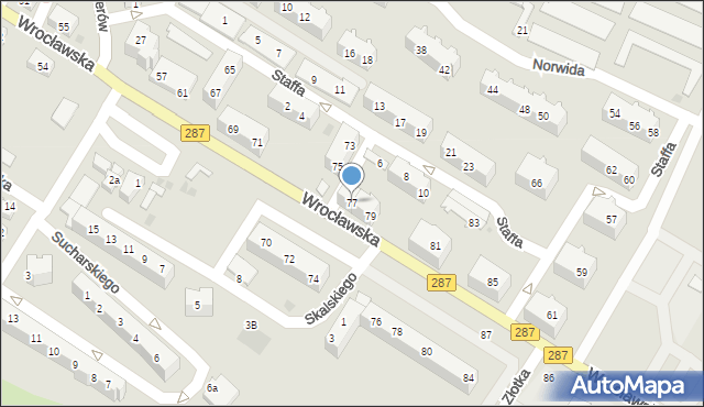 Lubsko, Wrocławska, 77, mapa Lubsko