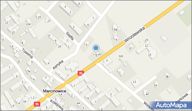 Marcinowice, Wrocławska, 3, mapa Marcinowice