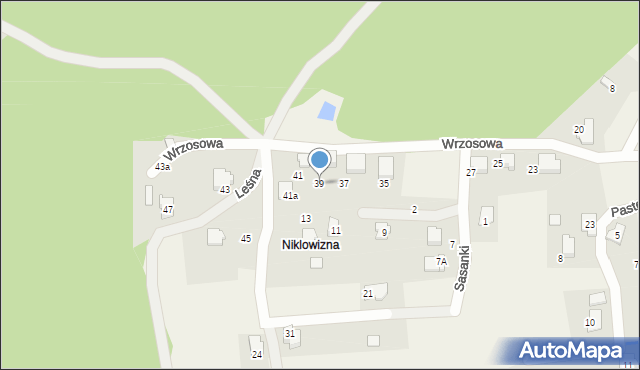 Meszna, Wrzosowa, 39, mapa Meszna