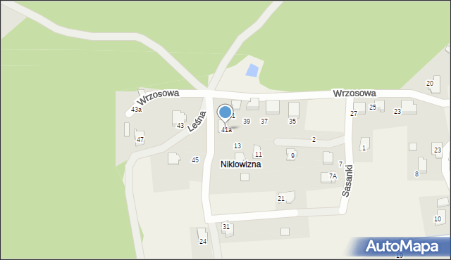 Meszna, Wrzosowa, 41a, mapa Meszna