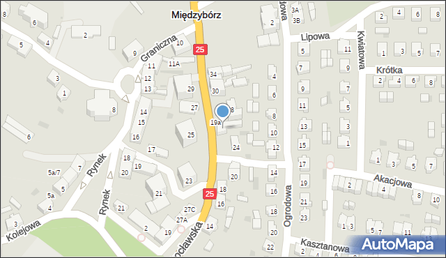 Międzybórz, Wrocławska, 26, mapa Międzybórz