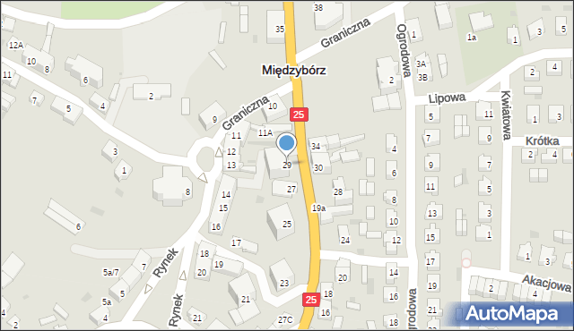 Międzybórz, Wrocławska, 29, mapa Międzybórz