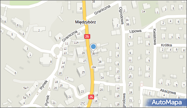 Międzybórz, Wrocławska, 30, mapa Międzybórz