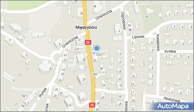 Międzybórz, Wrocławska, 32A, mapa Międzybórz