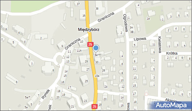 Międzybórz, Wrocławska, 34, mapa Międzybórz