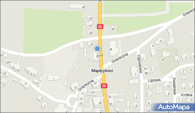 Międzybórz, Wrocławska, 35, mapa Międzybórz
