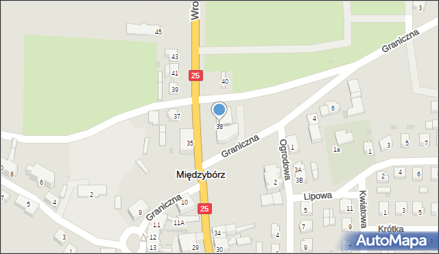 Międzybórz, Wrocławska, 38, mapa Międzybórz