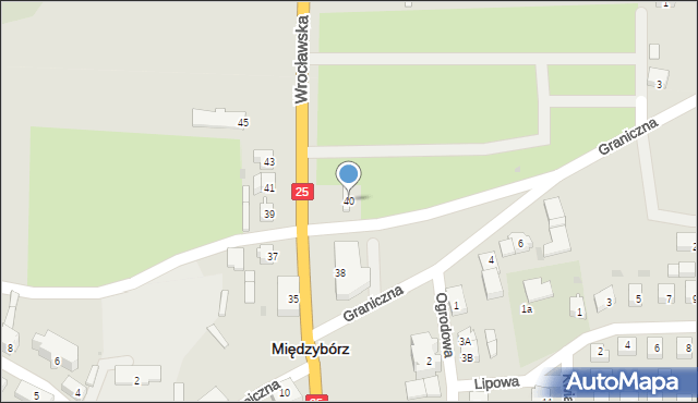 Międzybórz, Wrocławska, 40, mapa Międzybórz