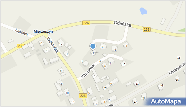 Mierzeszyn, Wrzosowa, 3, mapa Mierzeszyn