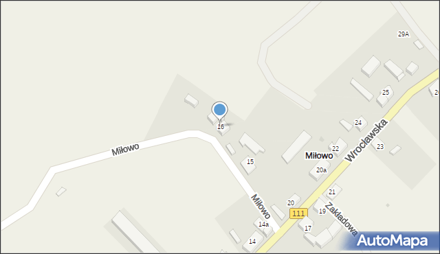 Miłowo, Wrocławska, 16, mapa Miłowo