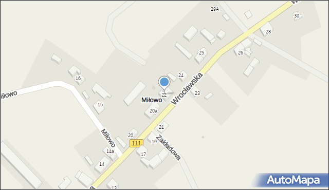 Miłowo, Wrocławska, 22, mapa Miłowo