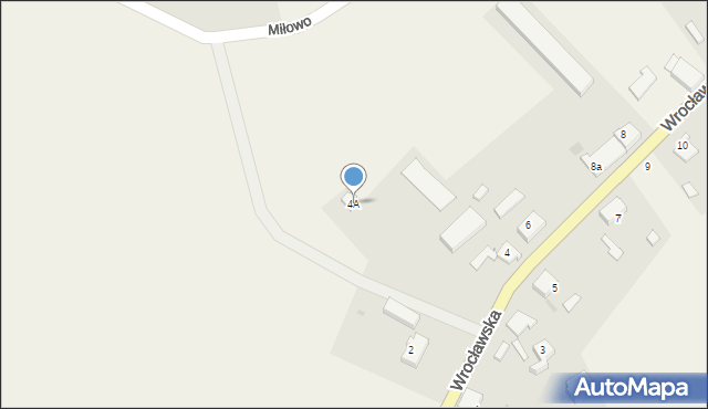 Miłowo, Wrocławska, 4A, mapa Miłowo