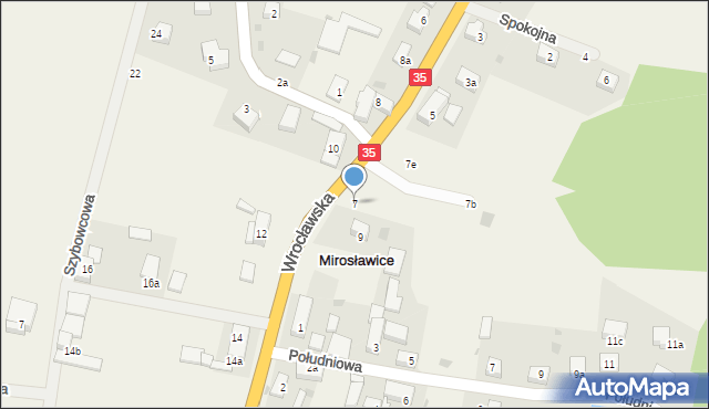 Mirosławice, Wrocławska, 7, mapa Mirosławice