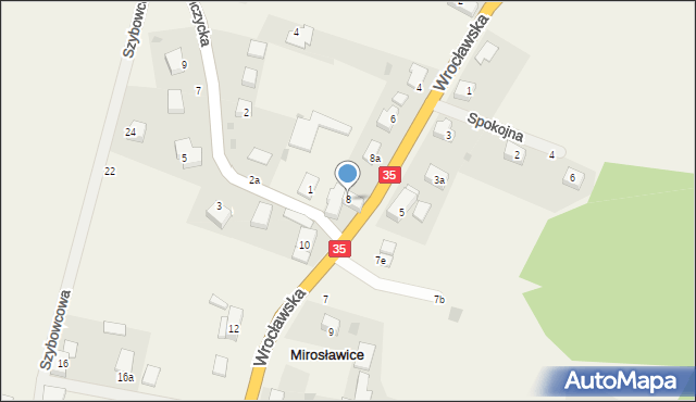 Mirosławice, Wrocławska, 8, mapa Mirosławice