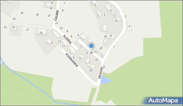 Modlniczka, Wrzosy, 20, mapa Modlniczka