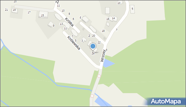 Modlniczka, Wrzosy, 24, mapa Modlniczka