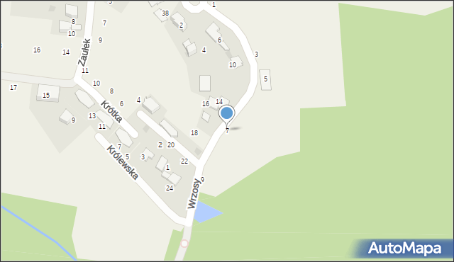 Modlniczka, Wrzosy, 7, mapa Modlniczka