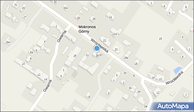 Mokronos Górny, Wrocławska, 19, mapa Mokronos Górny