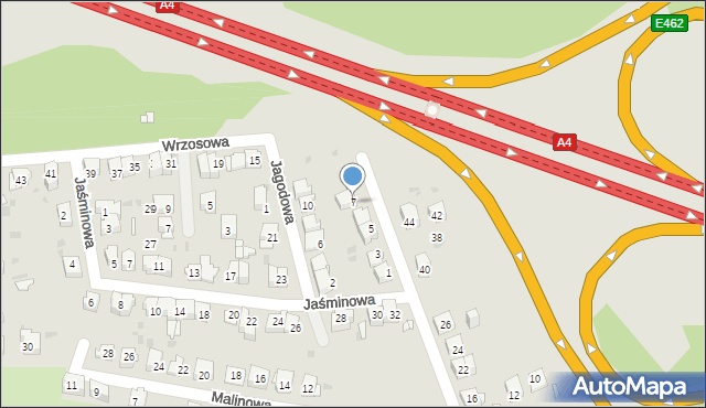 Mysłowice, Wrzosowa, 7, mapa Mysłowice