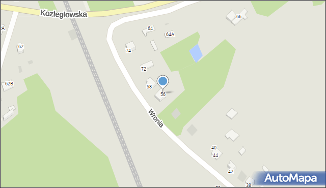 Myszków, Wronia, 56, mapa Myszków