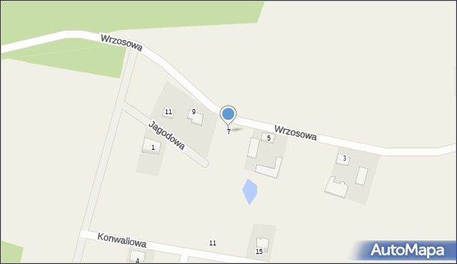 Nekla, Wrzosowa, 7, mapa Nekla