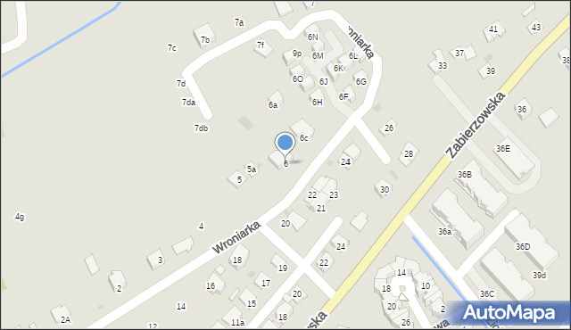 Niepołomice, Wroniarka, 6, mapa Niepołomice