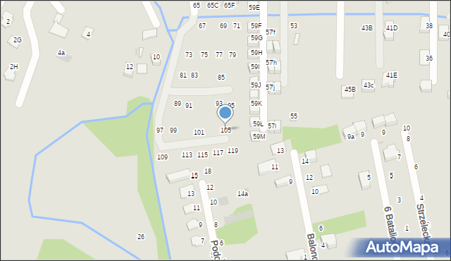 Niepołomice, Wrzosowa, 105, mapa Niepołomice