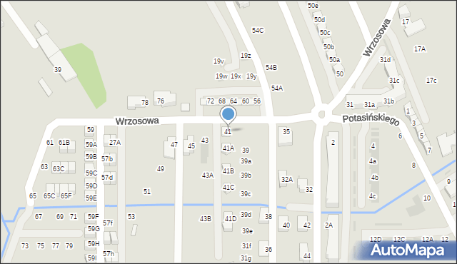 Niepołomice, Wrzosowa, 41, mapa Niepołomice