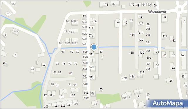 Niepołomice, Wrzosowa, 57g, mapa Niepołomice