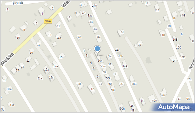 Niepołomice, Wrzosowa, 5O, mapa Niepołomice