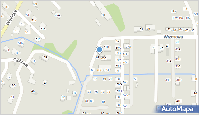 Niepołomice, Wrzosowa, 63A, mapa Niepołomice