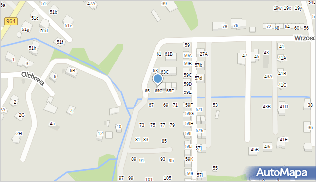 Niepołomice, Wrzosowa, 65C, mapa Niepołomice