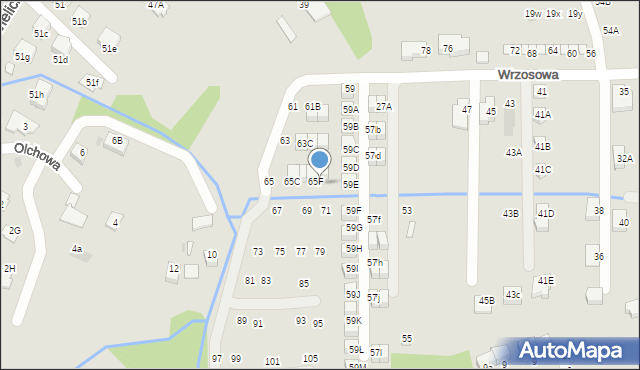 Niepołomice, Wrzosowa, 65G, mapa Niepołomice