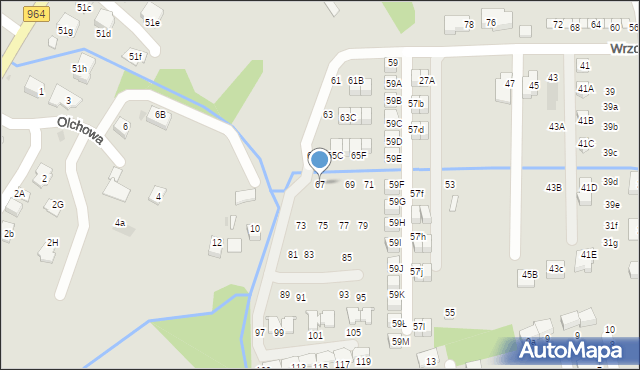 Niepołomice, Wrzosowa, 67, mapa Niepołomice