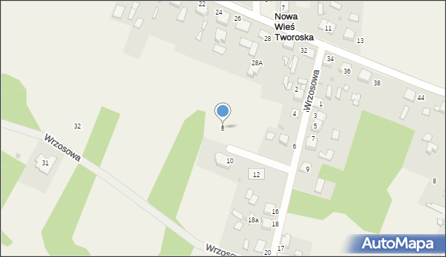 Nowa Wieś Tworoska, Wrzosowa, 8, mapa Nowa Wieś Tworoska