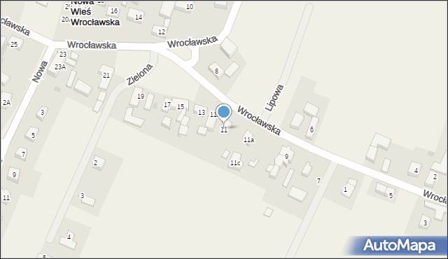 Nowa Wieś Wrocławska, Wrocławska, 11, mapa Nowa Wieś Wrocławska