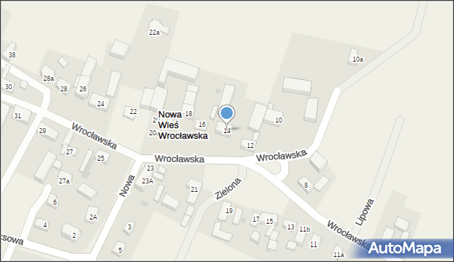 Nowa Wieś Wrocławska, Wrocławska, 14, mapa Nowa Wieś Wrocławska