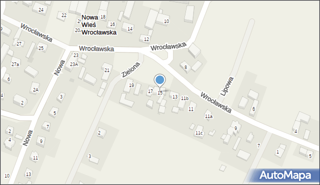 Nowa Wieś Wrocławska, Wrocławska, 15, mapa Nowa Wieś Wrocławska