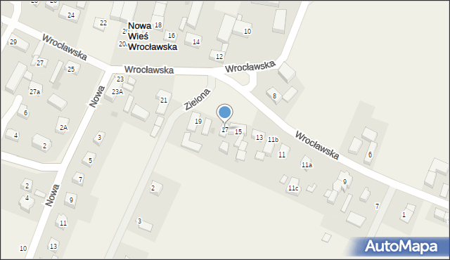 Nowa Wieś Wrocławska, Wrocławska, 17, mapa Nowa Wieś Wrocławska