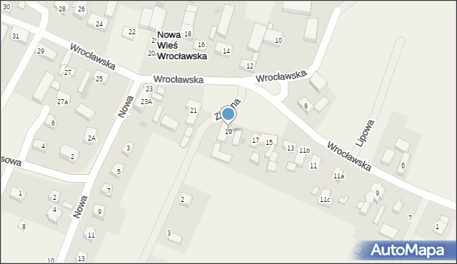 Nowa Wieś Wrocławska, Wrocławska, 19, mapa Nowa Wieś Wrocławska