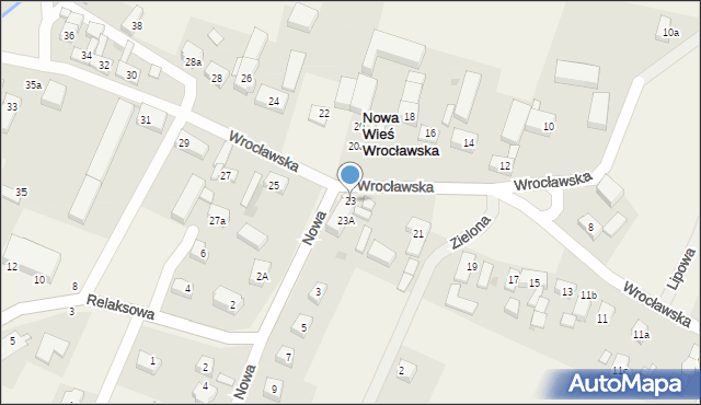 Nowa Wieś Wrocławska, Wrocławska, 23, mapa Nowa Wieś Wrocławska