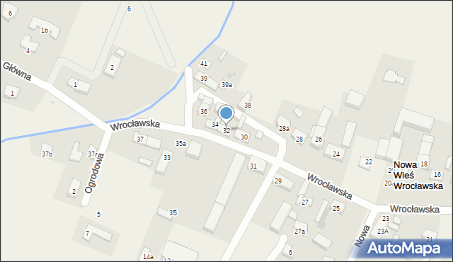 Nowa Wieś Wrocławska, Wrocławska, 32, mapa Nowa Wieś Wrocławska