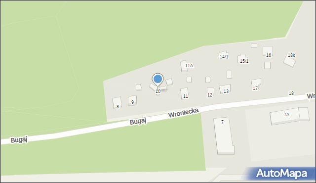 Obrzycko, Wroniecka, 10, mapa Obrzycko