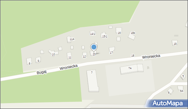 Obrzycko, Wroniecka, 13, mapa Obrzycko