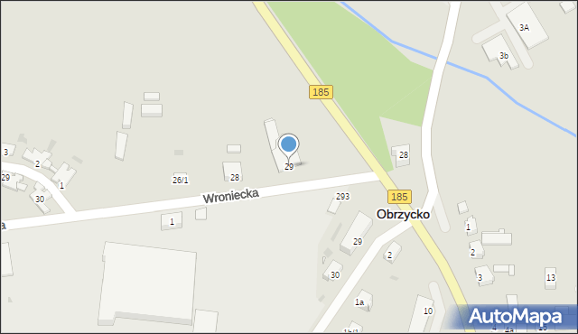 Obrzycko, Wroniecka, 29, mapa Obrzycko
