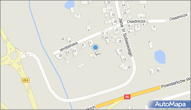 Opole, Wróblińska, 7a, mapa Opola