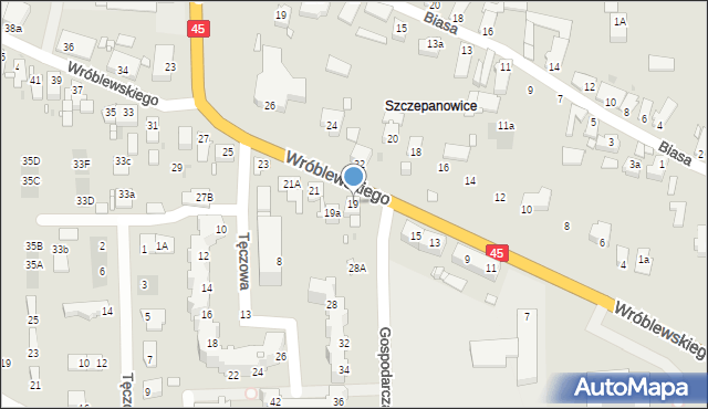 Opole, Wróblewskiego Walerego, gen., 19, mapa Opola