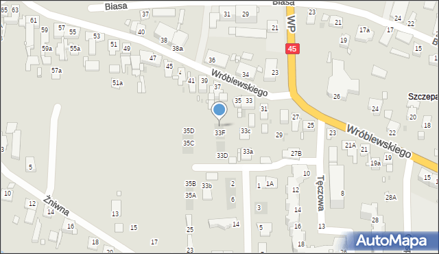 Opole, Wróblewskiego Walerego, gen., 33G, mapa Opola